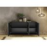 Buffet 3 portes HASTINGS en décor chêne cendre noir