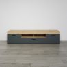 Meuble TV 230 cm COOPER avec 3 portes et 2 niches en coloris anthracite et chene coast