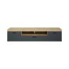 Meuble TV 230 cm COOPER avec 3 portes et 2 niches en coloris anthracite et chene coast