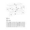 Meuble TV 230 cm COOPER avec 3 portes et 2 niches en coloris anthracite et chene coast