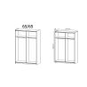 Armoire SCOTT 131 cm en blanc mat avec 2 portes coulissantes et miroir partiel