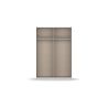 Armoire SCOTT 131 cm en blanc mat avec 2 portes coulissantes et miroir partiel