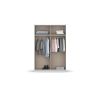 Armoire SCOTT 131 cm en blanc mat avec 2 portes coulissantes et miroir partiel