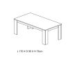 Table rectangulaire ANTONIO en décor chêne français possible en 2 dimensions