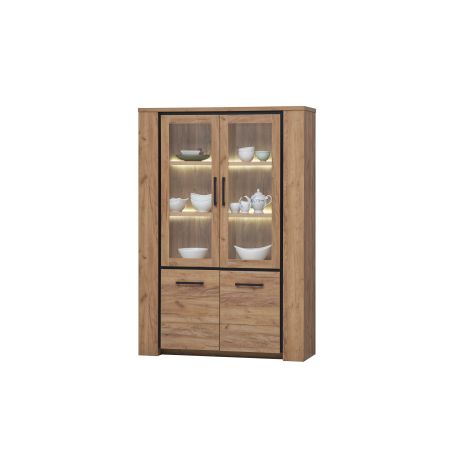 Salle à manger complète ANTONIO avec table 190 cm et vitrine sans led