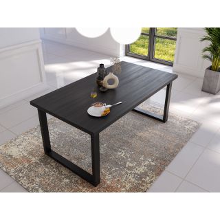 Table 180 cm GABRIEL DARK en décor chêne noir