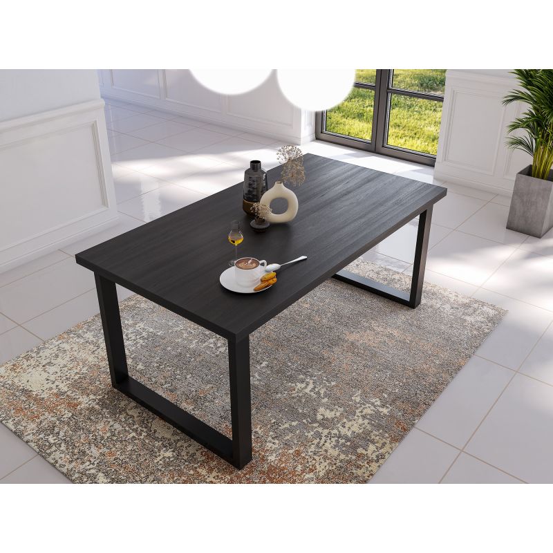 Table 180 cm GABRIEL DARK en décor chêne noir