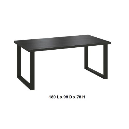 Table 180 cm GABRIEL DARK en décor chêne noir