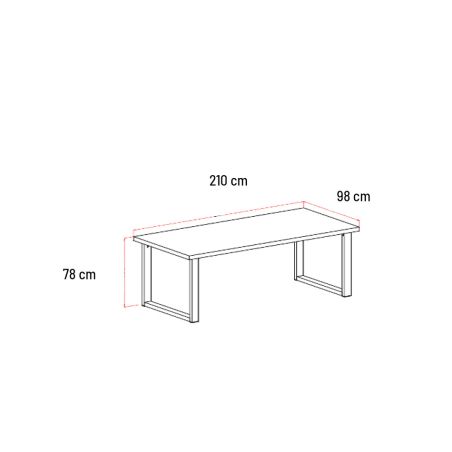 Table 210 cm GABRIEL DARK en décor chêne noir
