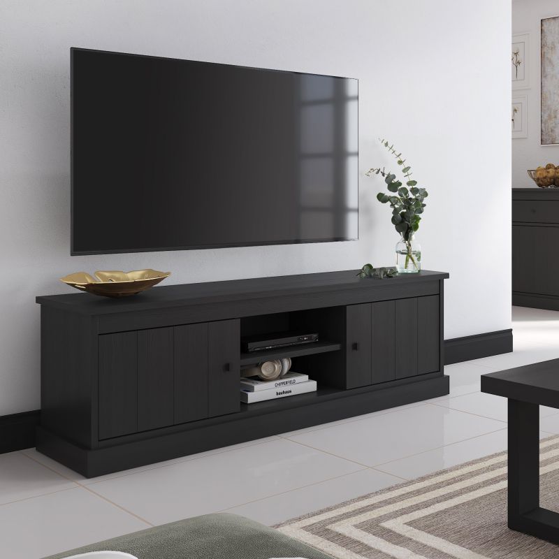 Meuble TV GABRIEL DARK en décor chêne noir