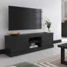 Meuble TV GABRIEL DARK en décor chêne noir
