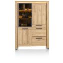 Delmonte, armoire 120 cm. - 1-porte en verre + 2-portes + 2-tiroirs (+ LED)