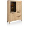 Delmonte, armoire 120 cm. - 1-porte en verre + 2-portes + 2-tiroirs (+ LED)