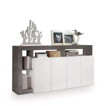 Buffet design 4 portes BURGA 184 cm - proposé en 2 finitions