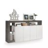 Buffet design 4 portes BURGA 184 cm - proposé en 2 finitions