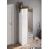 Armoire a chaussures DAWSON en blanc brillant et décor chêne cadiz