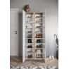 Armoire a chaussures DAWSON en blanc brillant et décor chêne cadiz