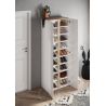Armoire a chaussures DAWSON en blanc brillant et décor chêne cadiz