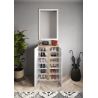 Armoire a chaussures 2 portes DAWSON 70 cm en blanc brillant et décor chêne cadiz