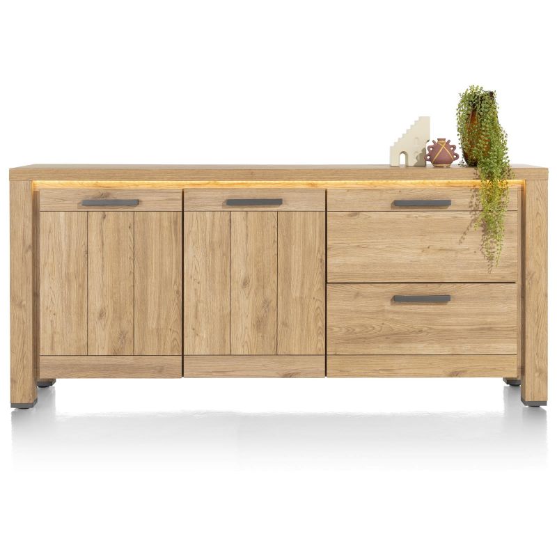 Delmonte, buffet 190 cm. - 2-portes + 2-tiroirs (LED + variateur) - Henders and Hazel