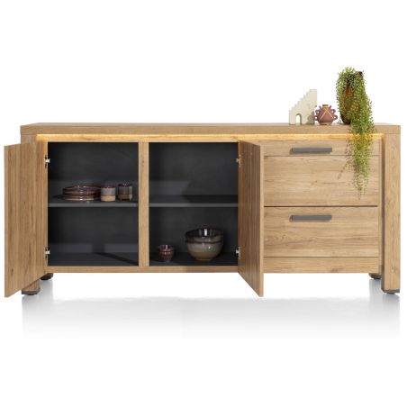 Delmonte, buffet 190 cm. - 2-portes + 2-tiroirs (LED + variateur) - Henders and Hazel