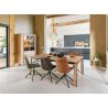 Delmonte, highboard 130 cm. - 4-portes + 1-tiroir + 1-porte rabattante + 1-niche (LED+variateur)- Henders and Hazel