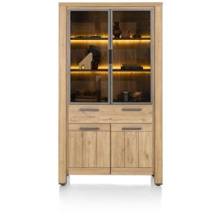Delmonte, vitrine 110 cm. - 2-portes en verre + 2-portes + 1-tiroir (+ LED) - Henders and Hazel