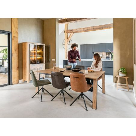 Delmonte, vitrine 110 cm. - 2-portes en verre + 2-portes + 1-tiroir (+ LED) - Henders and Hazel