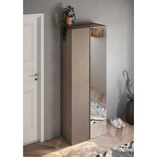 Armoire a chaussures 2 portes DAWSON en blanc brillant et décor chêne cadiz