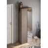 Armoire a chaussures 2 portes DAWSON en blanc brillant et décor chêne cadiz