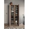 Armoire a chaussures 2 portes DAWSON en blanc brillant et décor chêne cadiz