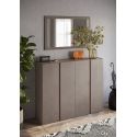 Armoire a chaussures 4 portes DAWSON en décor bronze et chêne mercure
