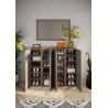 Armoire a chaussures 4 portes DAWSON en décor bronze et chêne mercure