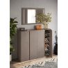 Armoire a chaussures 4 portes DAWSON en décor bronze et chêne mercure