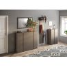 Armoire a chaussures 4 portes DAWSON en décor bronze et chêne mercure