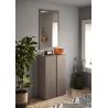 Armoire a chaussures 2 portes DAWSON 70 cm en décor bronze et chêne mercure