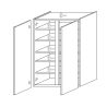 Armoire a chaussures 2 portes DAWSON 70 cm en décor bronze et chêne mercure