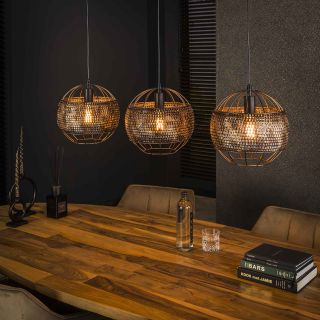 SuspensionCINNA de style industriel avec 3 ampoules incluses