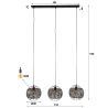 SuspensionCINNA de style industriel avec 3 ampoules incluses