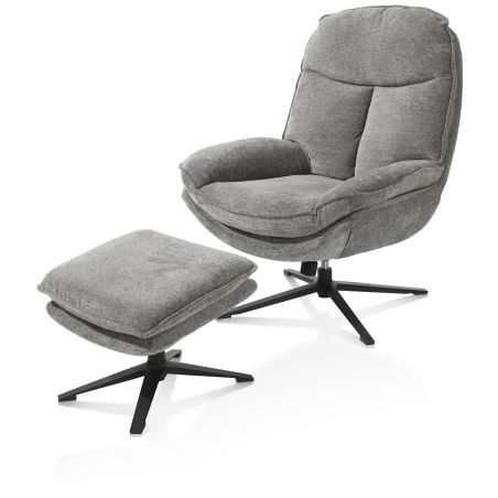 Florence, fauteuil + pouf - tissu Enzo