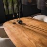 Table ovale MAXIME 215 cm en acacia massif avec pied central en métal