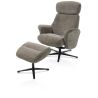 Lazaro, fauteuil + pouf - tissu Livigno
