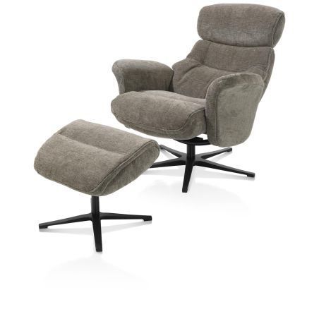 Lazaro, fauteuil + pouf - tissu Livigno