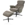 Lazaro, fauteuil + pouf - tissu Livigno