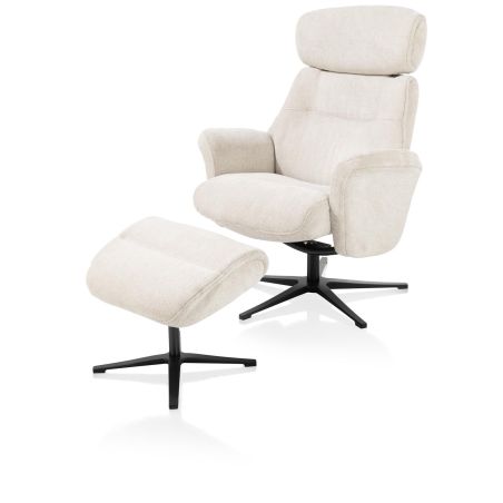 Lazaro, fauteuil + pouf - tissu Livigno