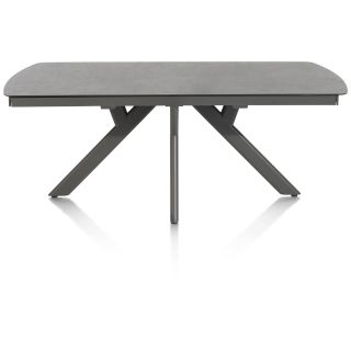 Vegas, table a rallonge 170 (+ 60) x 100 cm - ceramique projetee sur verre - Henders and Hazel