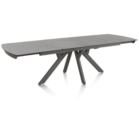 Vegas, table a rallonge 170 (+ 60) x 100 cm - ceramique projetee sur verre - Henders and Hazel