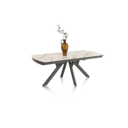 Vegas, table a rallonge 170 (+ 60) x 100 cm - ceramique projetee sur verre - Henders and Hazel