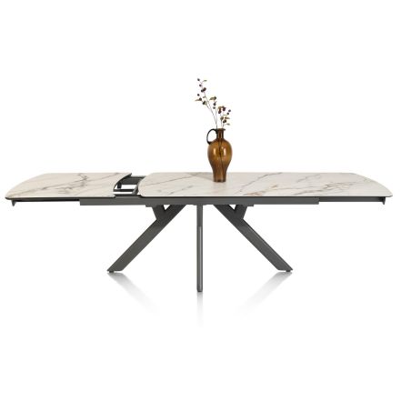 Vegas, table a rallonge 170 (+ 60) x 100 cm - ceramique projetee sur verre - Henders and Hazel