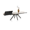 Vegas, table a rallonge 200 (+ 80) x 100 cm - ceramique projetee sur verre - Henders and Hazel